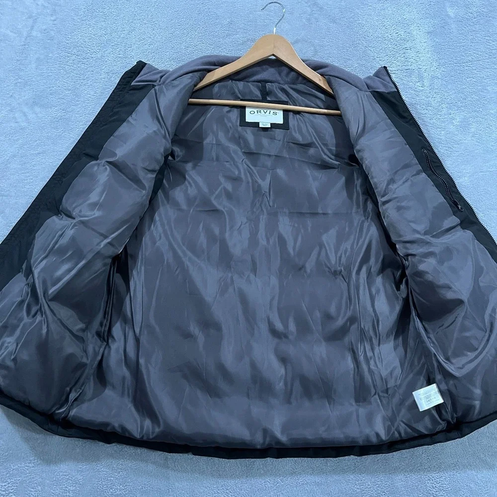 Orvis Puffer Vest Men XL Ripstop Outerwear Black Outdoors Hiking‎ Fishing Zip